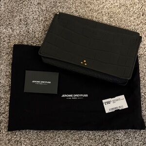 LIKE NEW JEROME DREYFUSS CROC CLUTCH